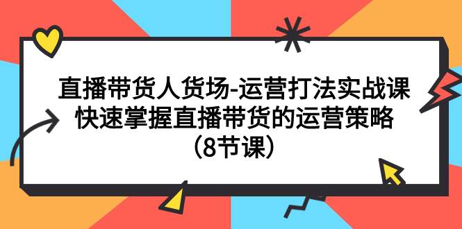直播带货人货场-运营打法实战课：快速掌握直播带货的运营策略（8节课）-58创网