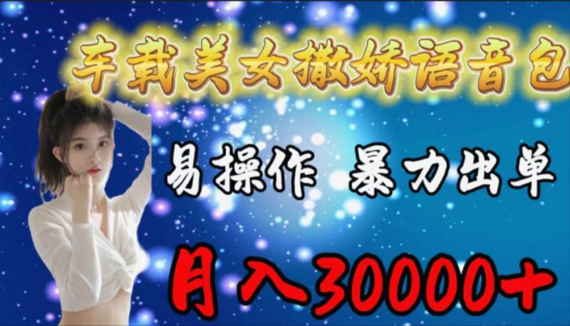 车载女生撒娇语音包，易操作，暴力出单，月入30000+-58创网