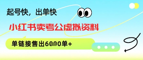 小红书卖考公虚拟资料，1单3.9-19.9，单链接销量上千单-58创网