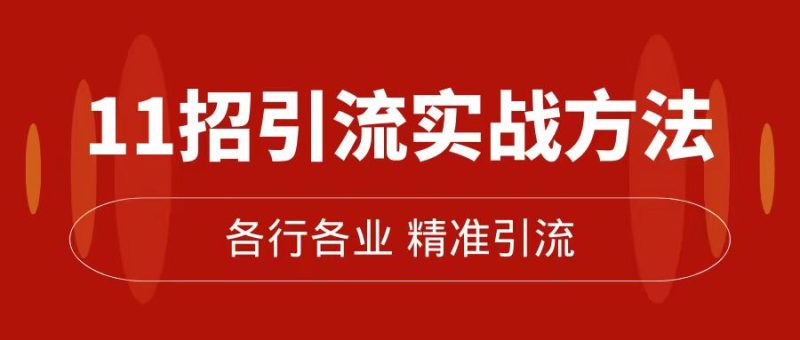 精准引流术：11招引流实战方法，让你私域流量加到爆（11节课完整版）-58创网