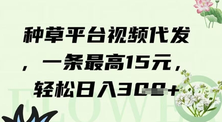 种草平台视频代发，一条最高15元，轻松日入3张-58创网