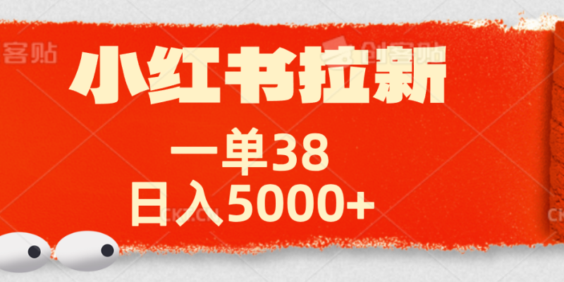 小红书拉新项目，一单38元！日入5000+【揭秘】-58创网