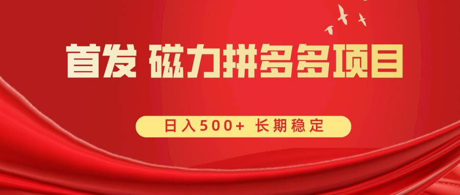 首发 磁力拼多多自撸 日入500+-58创网