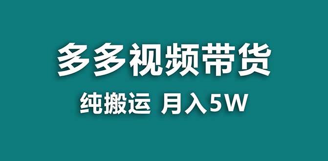 【蓝海项目】拼多多视频带货 纯搬运一个月搞了5w佣金，小白也能操作 送工具-58创网