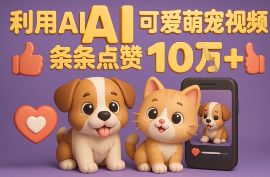 能骗过系统的AI萌宠视频制作全攻略：从0到 2W粉的爆款密码-58创网