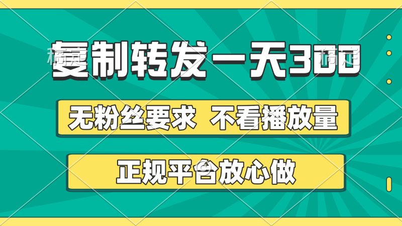 复制转发一天300+，正规平台放心做，不看播放量，无粉丝要求，随时随地赚收益-58创网