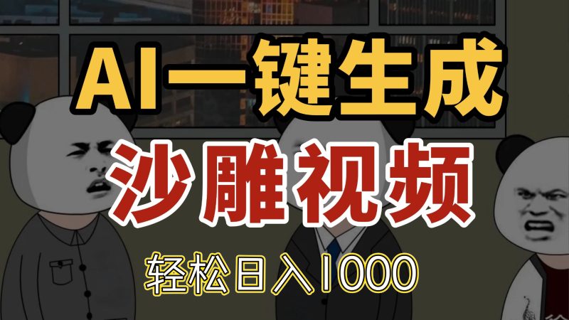 AI一键生成沙雕视频，一条视频千万播放，轻松日入1000-58创网