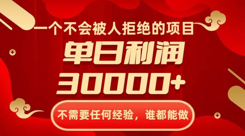 一个不会被人拒绝的项目，不需要任何经验，谁都能做，单日利润30000+-58创网