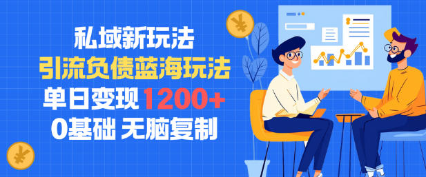 私域新玩法，引流负债蓝海玩法，单日变现1.2k，0基础，无脑复制-申水仓
