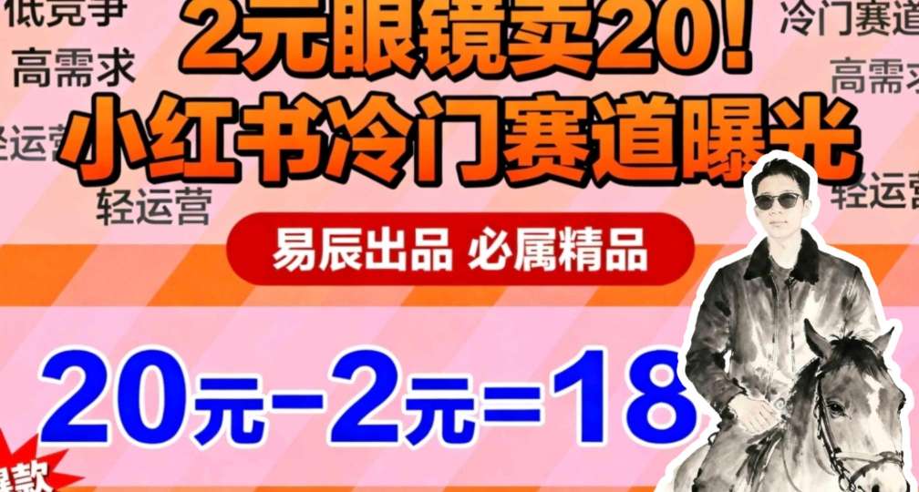 副业拆解:小红书冷门实物带货,2块眼镜卖20的野路子-申水仓