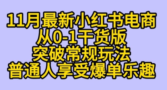 K总部落《11月小红书电商最新玩法从0-1突破平台流量》-申水仓