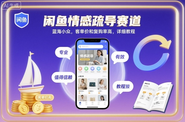 闲鱼情感疏导赛道,蓝海小众,客单价和复购率高,详细教程-申水仓