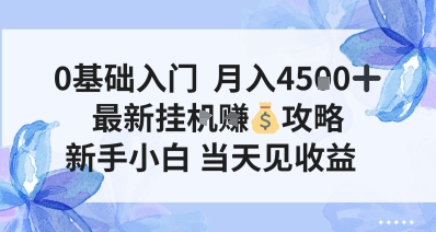 0基础入门,月入4.5k,最新挂G挣米攻略,新手小白,当天见收益【揭秘】-申水仓