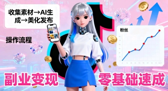 副业拆解:抖音新风口,靠AI美女图日引500粉,无需拍摄、不用真人-申水仓