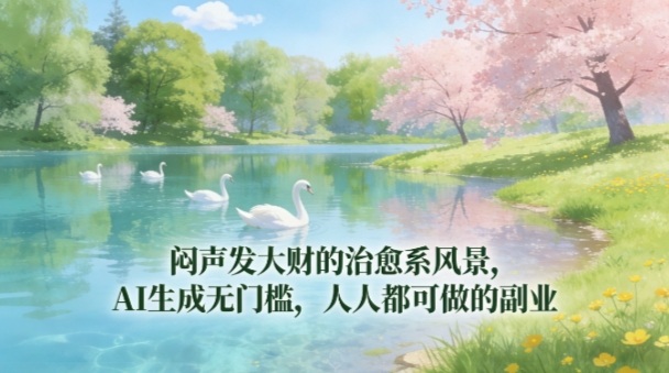 闷声发大财的治愈系风景，AI生成无门槛，人人都可做的副业-58创客