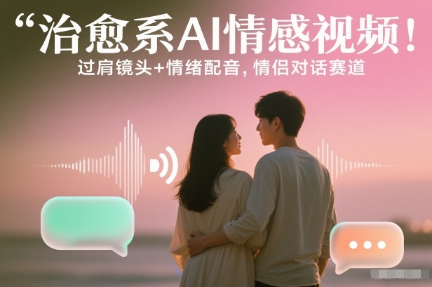 治愈系AI情感视频！过肩镜头+情绪配音，情侣对话赛道-58创客