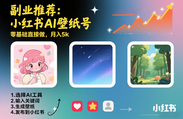 副业推荐：小红书AI壁纸号，零基础直接做，月入5k-58创客