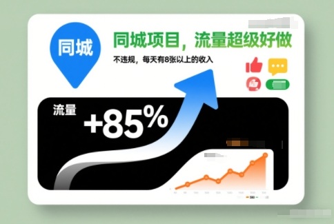 同城项目，流量超级好做，不违规，每天有8张以上的收入-58创客