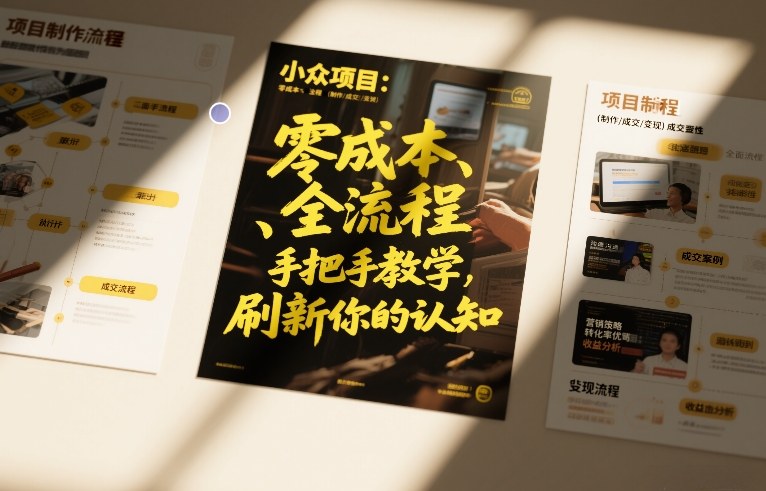小众项目：零成本、全流程（制作-成交-变现）手把手教学，刷新你的认知-58创客