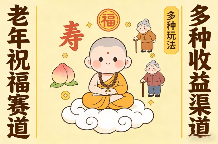 老年祝福赛道，漫画+小佛陀，多种玩法+多种收益渠道【附详细教程】-58创客