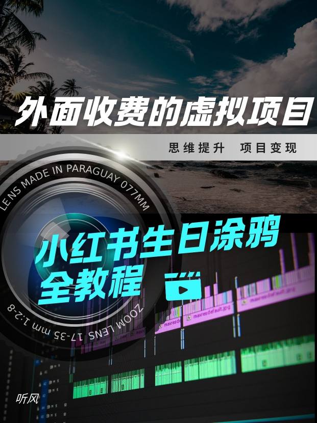 外面收费的小众虚拟项目,小红薯生日涂鸦,每日50-2张-58创客