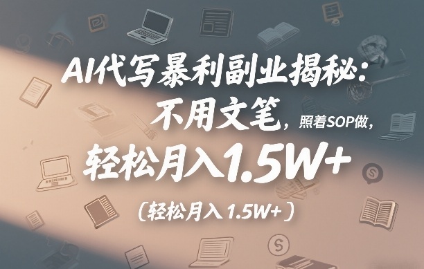 AI代写暴利副业揭秘：不用文笔，照着SOP做，轻松月入1.5W+-58创客