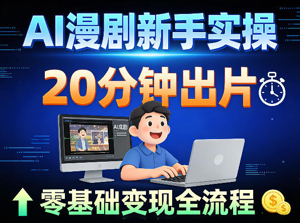 AI漫剧新手实操：20分钟出片不崩人设，零基础涨粉变现全流程-58创客