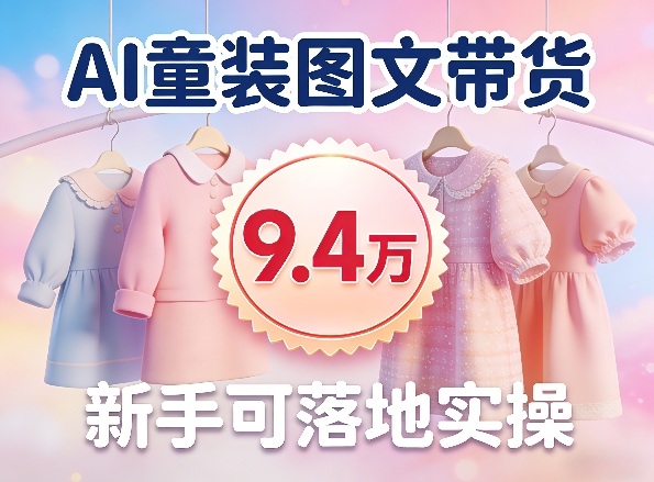 AI童装图文带货拆解，累计出单9.4W，新手可落地实操-58创客