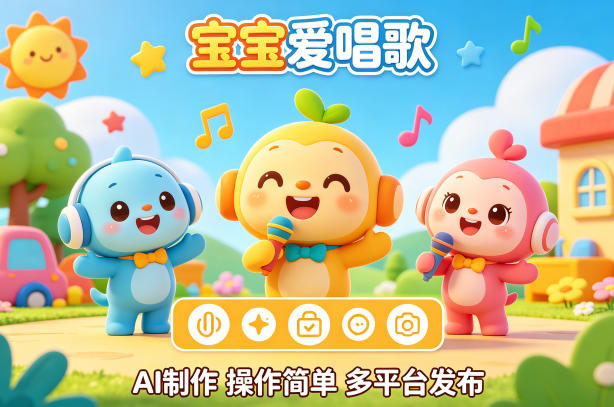 AI制作儿歌动画短视频，可多平台发布，操作简单好上手-58创客