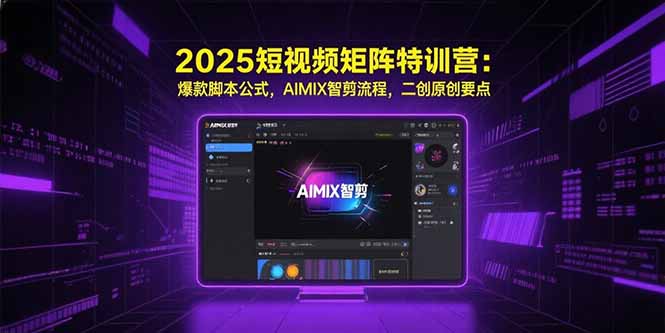 2025短视频矩阵特训营：爆款脚本公式，AIMIX智剪流程，二创原创要点-58创客网