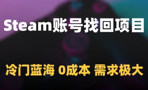 Steam账号找回项目，冷门蓝海，0成本，需求极大-58创客网