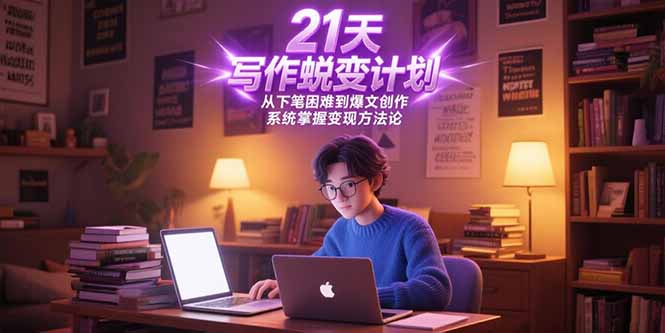 21天写作蜕变计划，从下笔困难到爆文创作，系统掌握变现方法论-58创客网