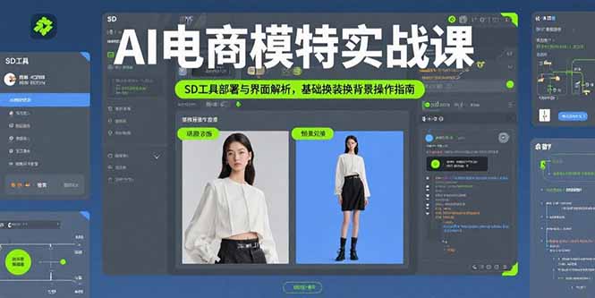 AI电商模特实战课，SD工具部署与界面解析，基础换装换背景操作指南-58创客网