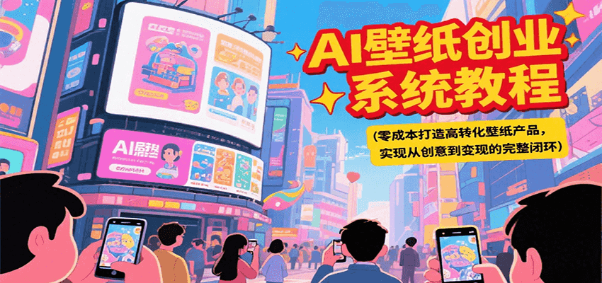 AI壁纸创业系统教程，零成本打造高转化壁纸产品，实现从创意到变现的完整闭环-58创客网