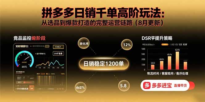 拼多多日销千单高阶玩法：从选品到爆款打造的完整运营链路(8月更新-58创客网