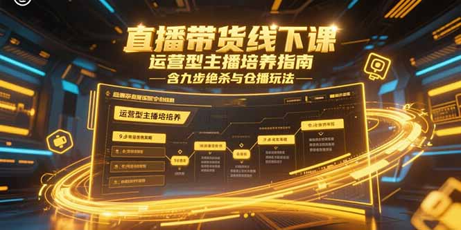 直播带货线下课，运营型主播培养指南，含九步绝杀与仓播玩法-58创客网