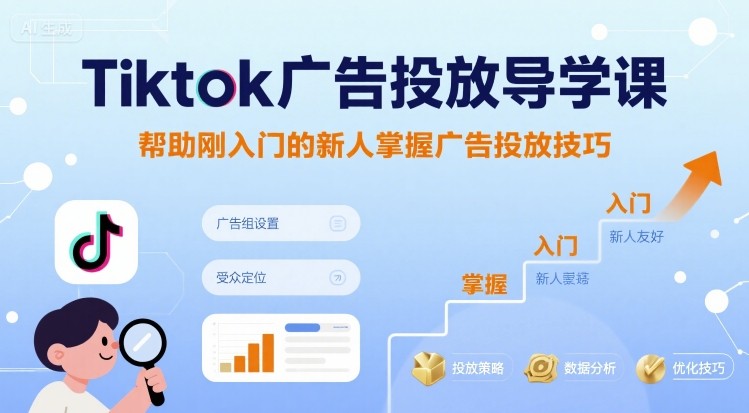 Tiktok广告投放导学课，帮助刚入门的新人掌握广告投放技巧-58创客网