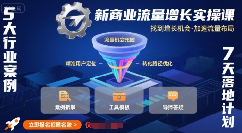 新商业流量增长实操课，找到增长机会，加速流量布局-多米联创