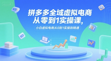 拼多多全域虚拟电商从零到1实操课，小白虚拟电商从0到1实操到精通-58创客网