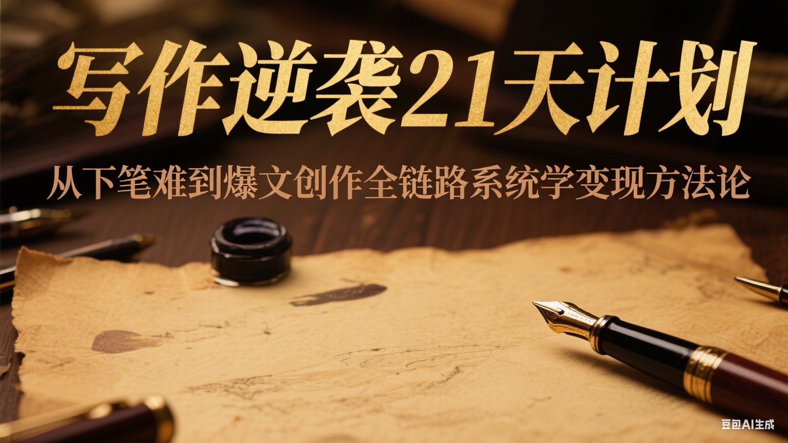 写作逆袭21天计划：从下笔难到爆文创作全链路系统学变现方法论-58创客网