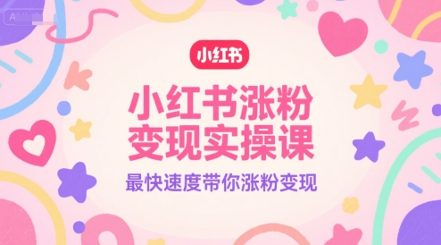 小红书涨粉变现实操课，最快速度带你涨粉变现-多米联创