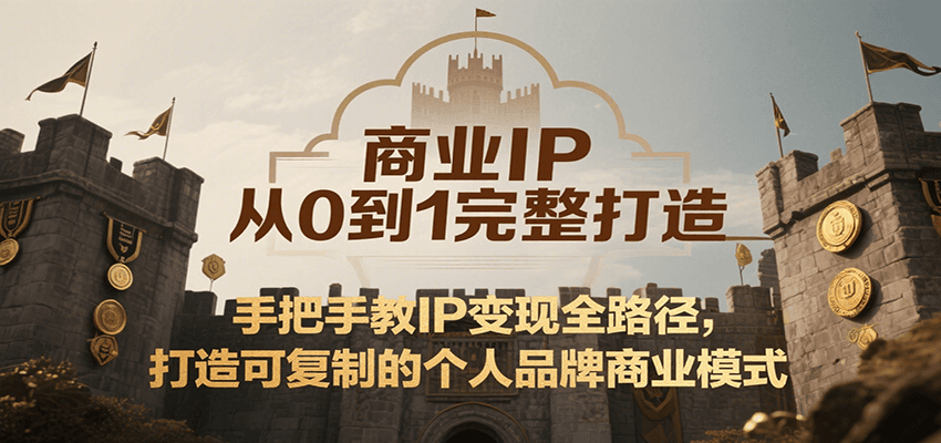 商业IP从0到1完整打造，手把手教IP变现全路径，打造可复制的个人品牌商业模式-58创客网