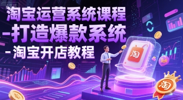 淘宝运营系统课程-打造爆款系统-淘宝开店教程-58创客网