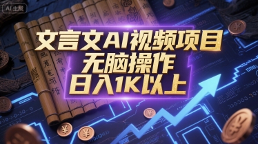 文言文AI视频项目，无脑操作，日入1K以上-多米联创
