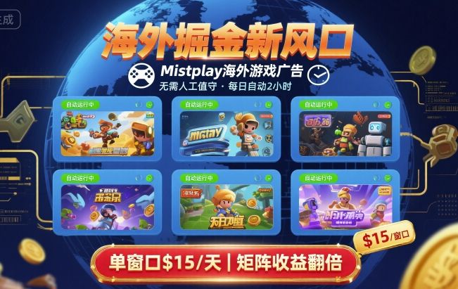 海外掘金新风口，Mistplay海外游戏广告，每日自动运行，单窗口稳入2美刀 ，可矩阵操作【揭秘】-多米联创