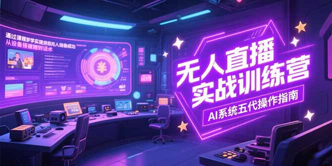 无人直播实操训练营，从设备搭建到话术，AI系统五代操作指南(7月更新-58创客网
