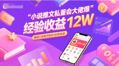 小说推文私董会大佬爆单经验分享收益12W，番茄小说每天稳定4位数收益-58创客网