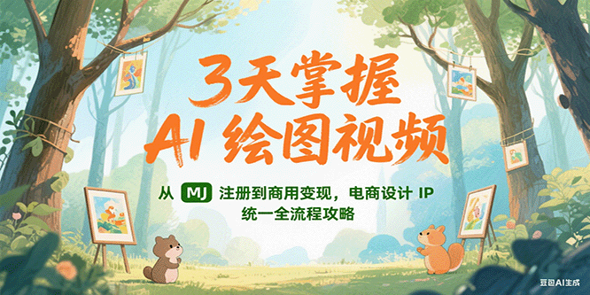 3天掌握AI绘图视频，从MJ 注册到商用变现，电商设计IP统一全流程攻略-58创客网