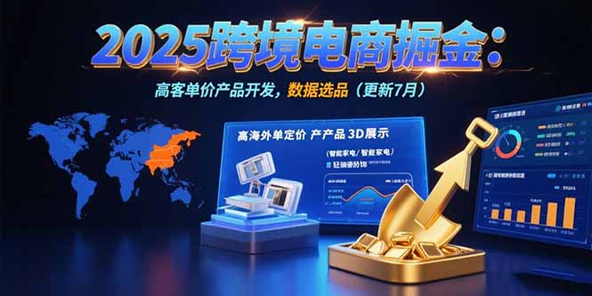 2025跨境电商掘金：蓝海市场定位，高客单价产品开发，数据选品(更新7月-58创客网