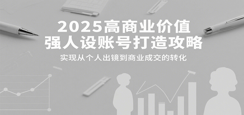 2025高商业价值强人设账号打造攻略，实现从个人出镜到商业成交的转化-58创客网